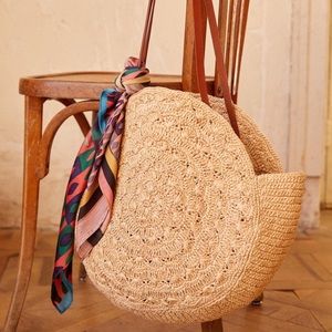 Sezane Raphia Julia Bag